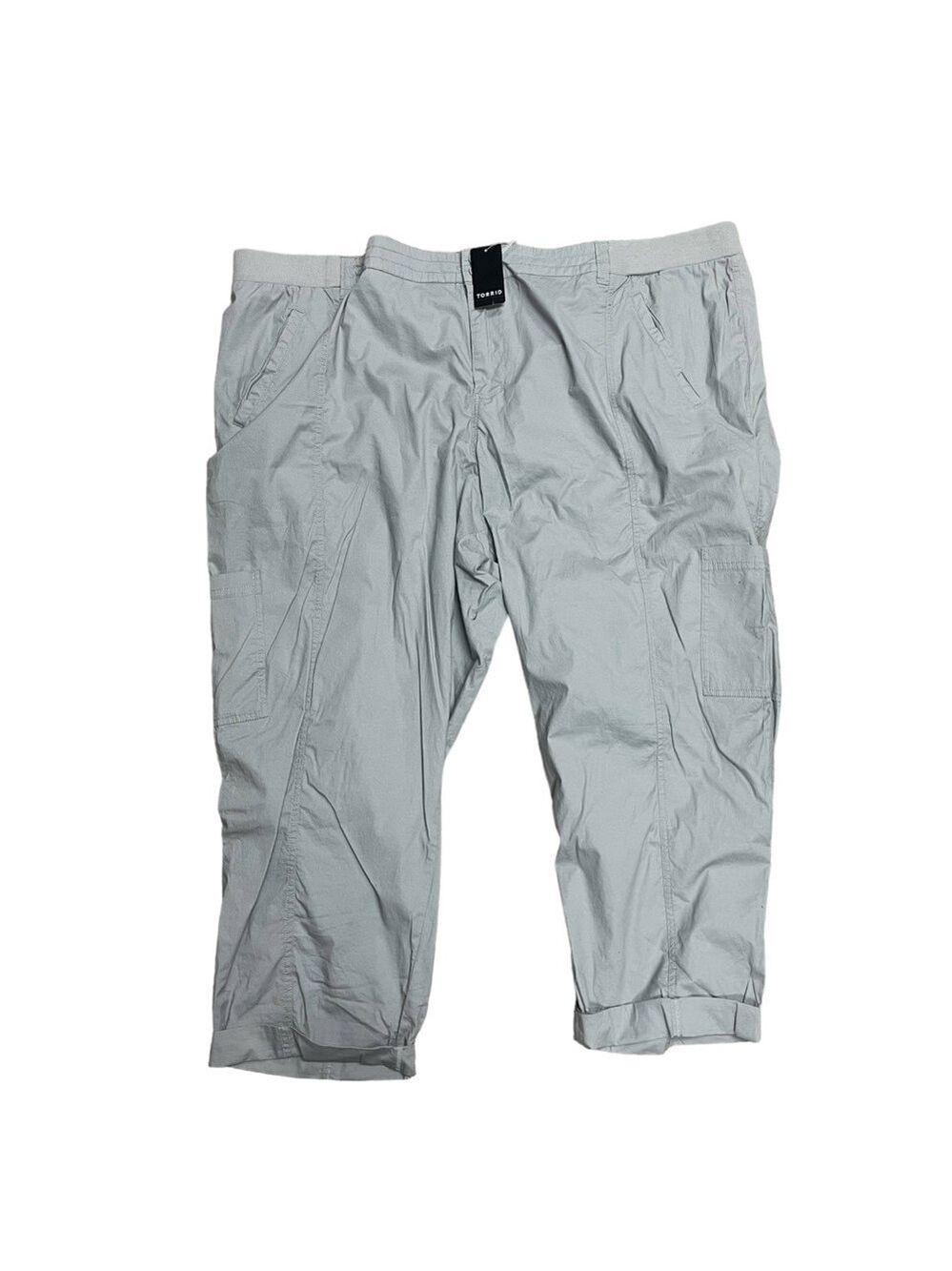 Torrid Gray Poplin Midrise Utility Crop Pant Size 28